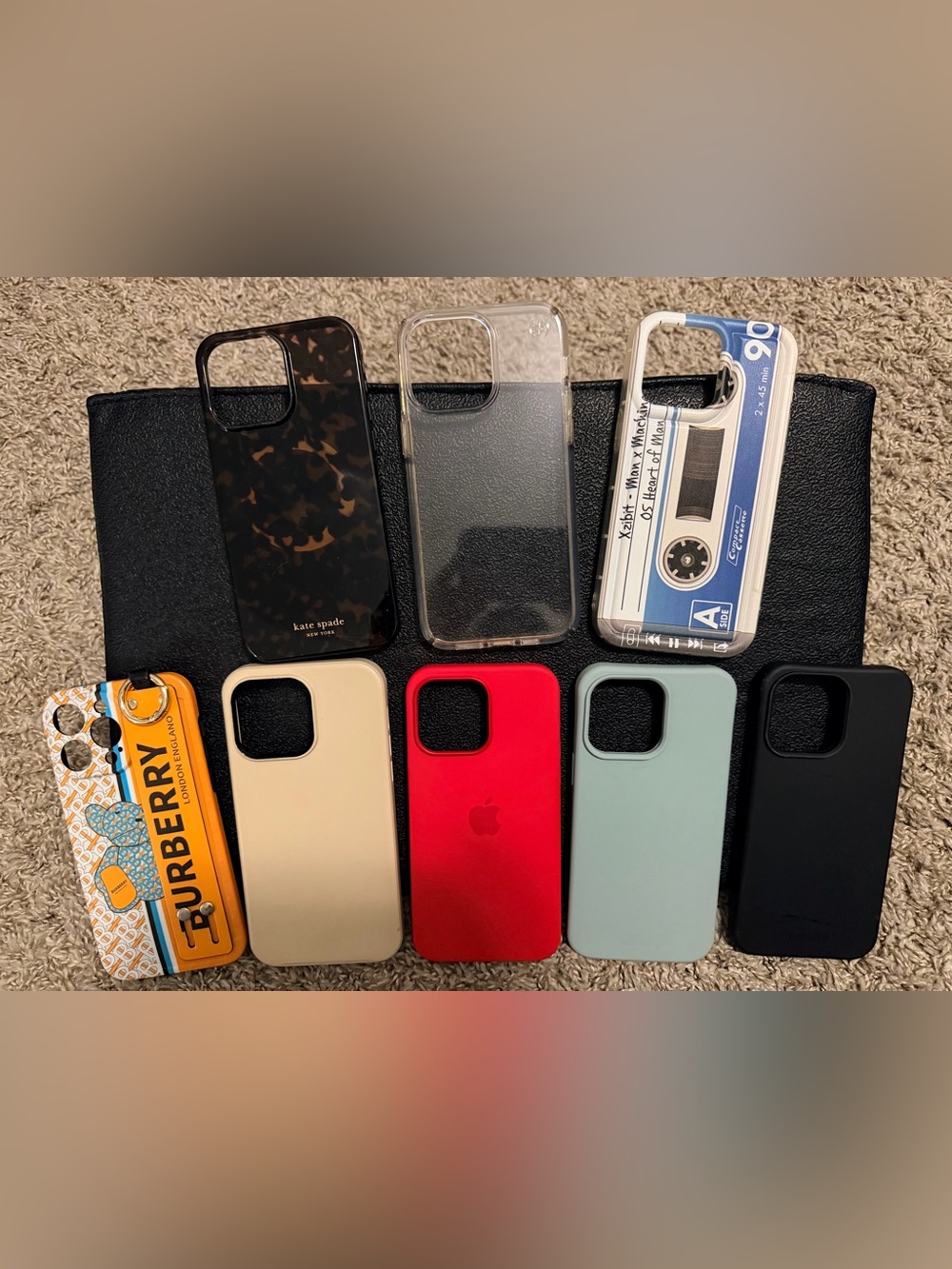Apple iPhone Case Lot — Red, Black, Clear, Beige, Green & Patterned Styles